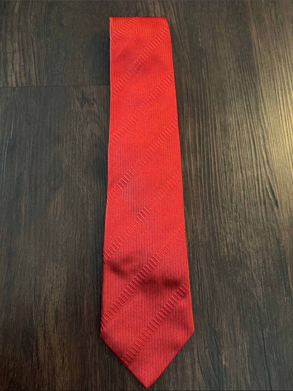 Ermenegildo Zegna Vibrant Red Diagonal-Texture Tie